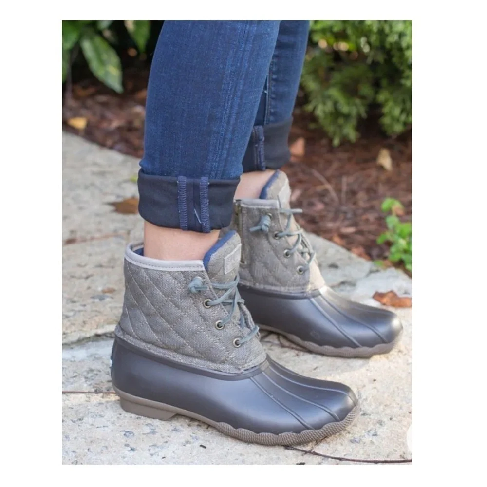 SPERRY Saltwater Wool Quarter Winter Ankle Duck Boot Gray Size 11 STS97562F